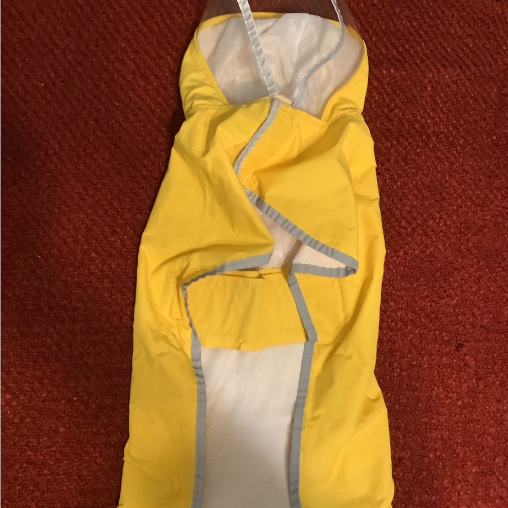 Yellow Reflective-Trim Dog Rain Jacket
